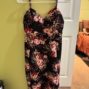 Floral Black Dress